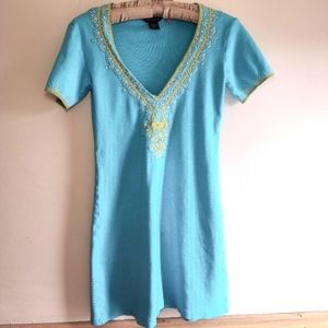 Moda International Blue Knit Mini Dress